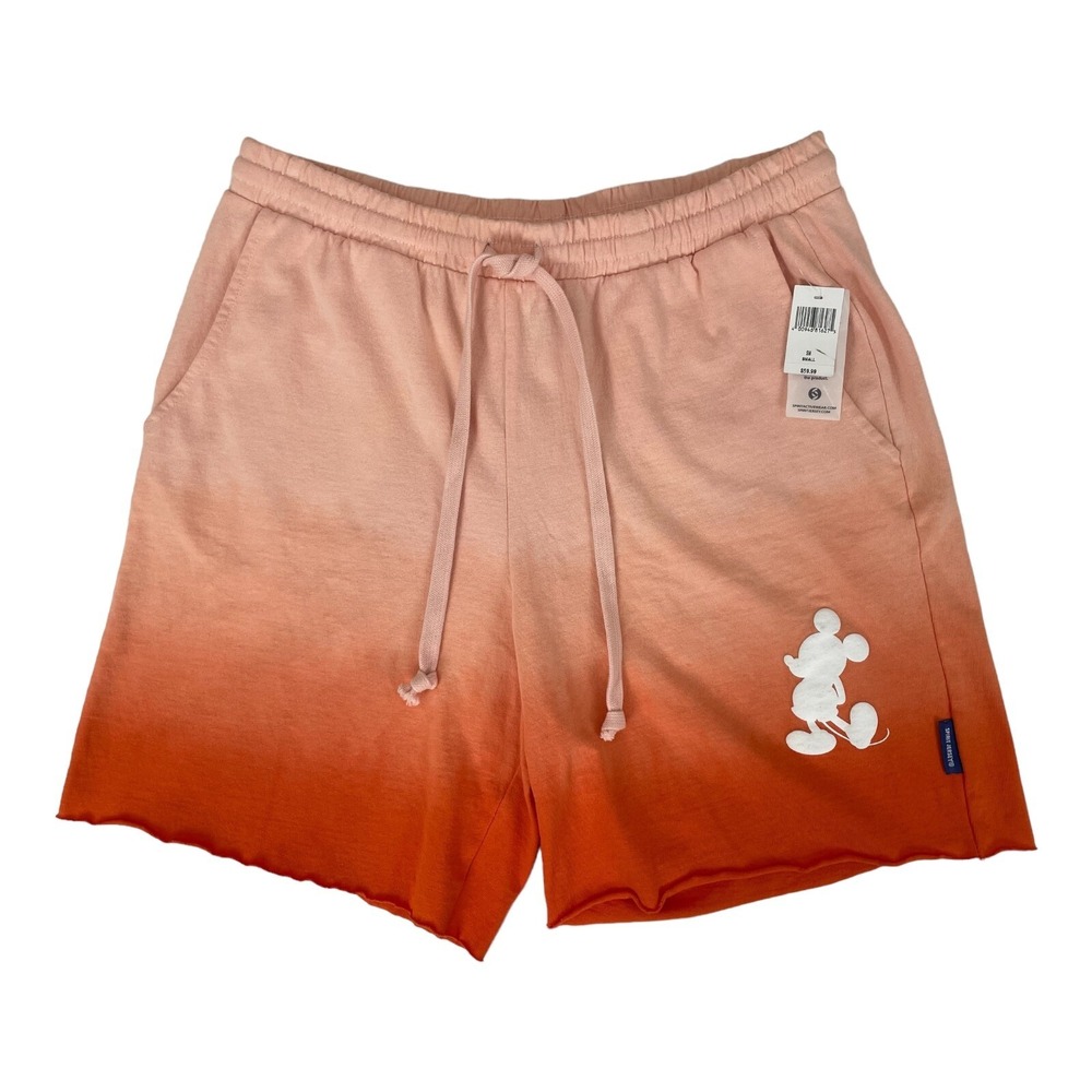 NEW Disney Shorts Womens SMALL Spirit Jersey Coral Orange Ombre NWT $59